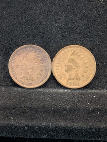 2 Indian Head Pennies (1901 & 1907)