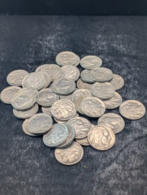 Roll Of 40 Mixed Date Buffalo Nickels.