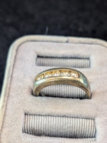 Size 7 3/4 .925 Gold Plated Ring. 4.1 grams