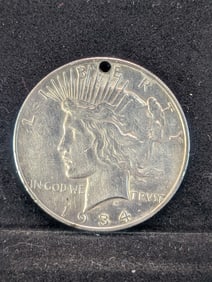 1934-D Peace Dollar With Hole
