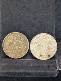 1940 & 1941 Half Crowns. 14.138 grams, 50% Silver Each