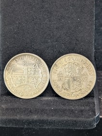 1936 & 1939 Half Crowns. 14.138 grams, 50% Silver Each.