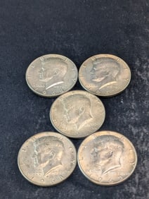 1965, 1966, 1967, 1968-D, & 1969-D Kennedy Half Dollars. 40% Silver.