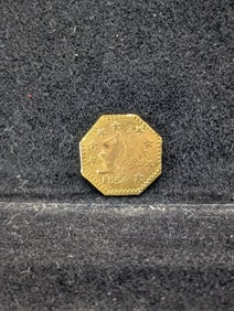 1854 California Gold 1/2 Dollar Token. 24K, 0.5 grams.
