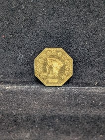1855 California Gold 1/2 Dollar Token. 24K, 0.5 grams.