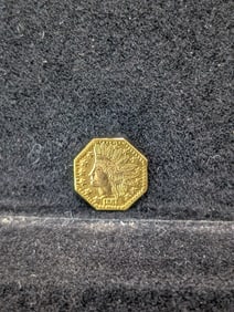 1881 Indian Head 1/4 California Gold Token. 24K, 0.5 grams.