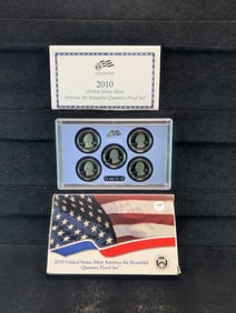 2010-S U.S. Mint America The Beautiful Quarters Proof Set. 5 Coins.