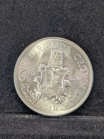 1964 Bermuda Crown. 22.62 grams, 50% Silver.