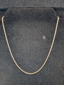 18" USA Rope Chain Danecraft Vermeil Gold Over Sterling Necklace. 7.4 grams.