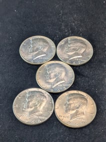 1965, 1966, 1967, 1968-D, & 1969-D Kennedy Half Dollars. 40% Silver.