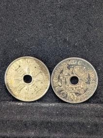 Two 1936 New Guinea Shilling. 5.38 grams, 92.5% Silver Each.