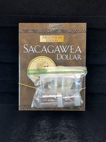 EMPTY Sacagawea Dollar Book & Five EMPTY Coin Tubes