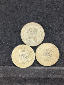 1921, 1922, & 1923 6 Pence. 2.8276 grams, 50% Silver Each.