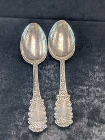 Two Matching Sterling Spoons 40.5 grams.