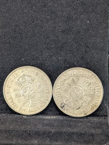 1941 & 1942 Two Shillings. 11.3104 grams, 50% Silver Each.