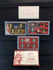 2008-S U.S. Mint Silver Proof Set. 14 Coins.