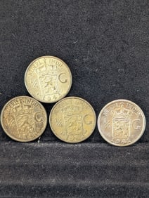 Two 1941 & Two 1942 1/4 G. 3.18 grams, 72% Silver Each.