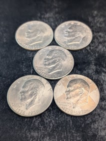Five 1976-P Eisenhower Dollars