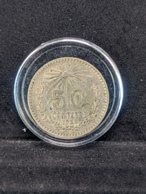 1937 50 Centavos. 8.33 grams, 72% Silver.