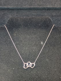16" .925 Tiffany & Co. Triple Loving Hearts Necklace. 4.6 grams.