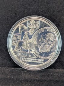2012 Peru 1 Nuevo Sol 20th Anniversary. 24.98 grams, 92.5% Silver.