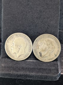 1928 & 1932 Half Crown. 14.138 grams, 50% Silver Each.