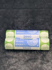 Two Unopened Rolls Of 2005 Ocean In View Jefferson Nickels