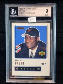 1999 Upper Deck Elton Brand Chicago Bulls Rookie Card Certified Mint 9 by Beckett Grading.