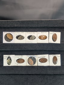 Ten Assorted Smashed Penny Tokens