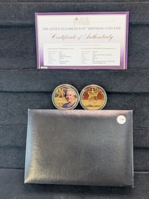 2016 Queen Elizabeth II 90th Birthday Coin Pair Proof & BU