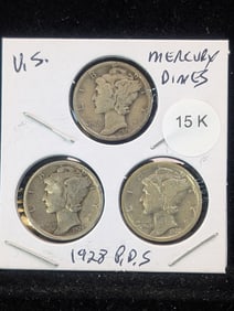 1928 P, D & S Mercury Dimes