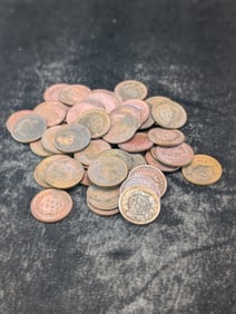 51 mixed date Indian Head Cents 1880?s ? 1900?s. Good mix. Some better Dates.