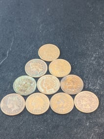 10 Mixed Date Indian Head Cents
