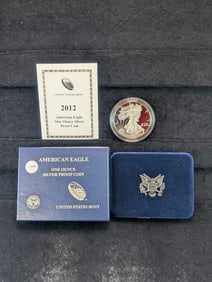 2012-W American Silver Eagle in OGP with COA