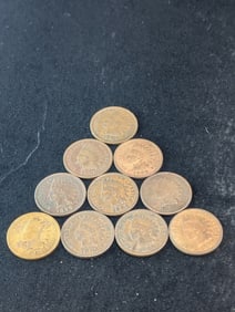 10 Mixed Date Indian Head Cents