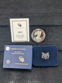 2013-W American Silver Eagle in OGP with COA