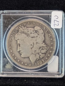 1903-S Semi Key Date Morgan Silver Dollar with nice detail. Books at $100 .