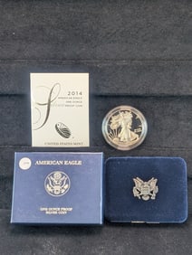 2014-W American Silver Eagle in OGP with COA