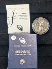 2015-W American Silver Eagle in OGP with COA