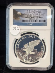 2013 Canada Returning From The Hunt $20. Graded By NGC PF 69 Ultra Cameo