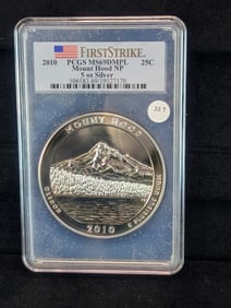 2010 First Strike 5oz Silver Mount Hood NP, PCGS MS69DMPL