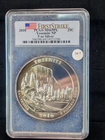 2010 First Strike 5oz Yosemite NP, PCGS MS69PL