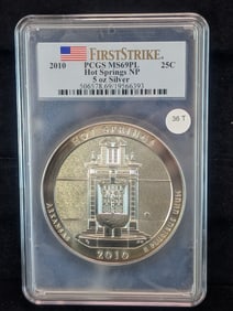 2010 First Strike 5oz Hot Springs NP, PCGS MS69PL