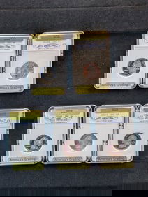 2004-S Silver 5 Coin State Quarter set Certified Perfect PR70 . Iowa, Wisconsin, Texas, Michigan and