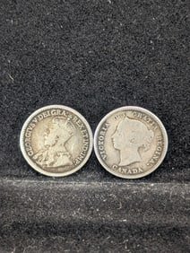 1888 & 1912 Canada Five Cents