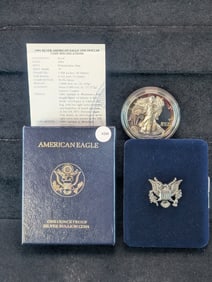 1994-P American Silver Eagle in OGP with COA