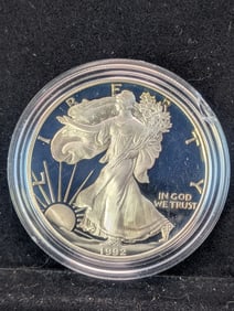 1992-S American Silver Eagle PROOF COIN - .999 Fine Silver One Troy Ounce