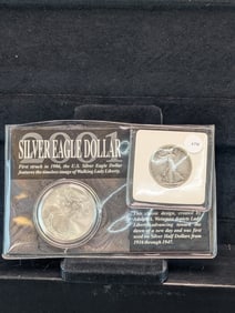 2001 American Silver Eagle & 1945 Franklin Half Dollar