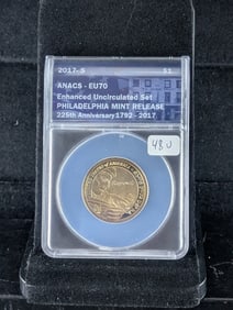 2017-S ANACS EU70 Enhanced Finish Native American Dollar from Enhanced mint set. Amazing looking