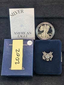 2002-W American Silver Eagle in OGP with COA
